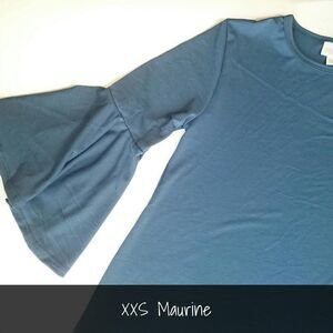 LuLaRoe Maurine Dress XXS Slate Blue NWT